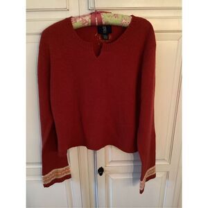 So GSJC Red Lambswool Blend Cropped Sweater Sz XL